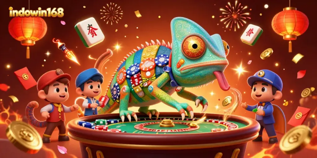 Engage with the indowin168 chameleon casino experience showcasing vibrant gaming elements.