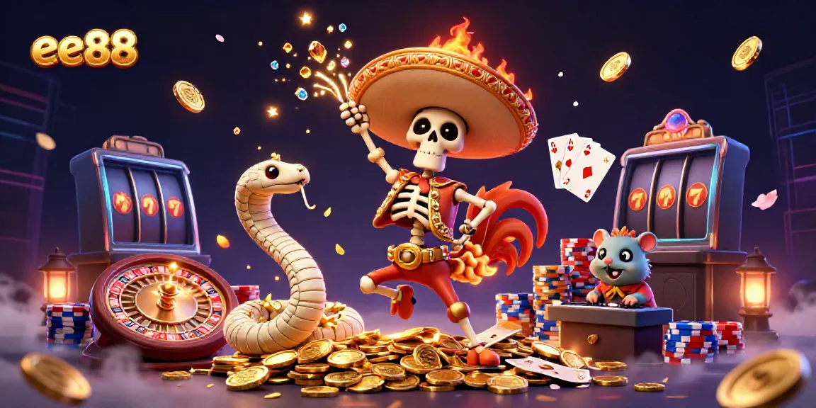 Experience the vibrant energy of ee88 featuring a mariachi rooster and engaging casino elements.