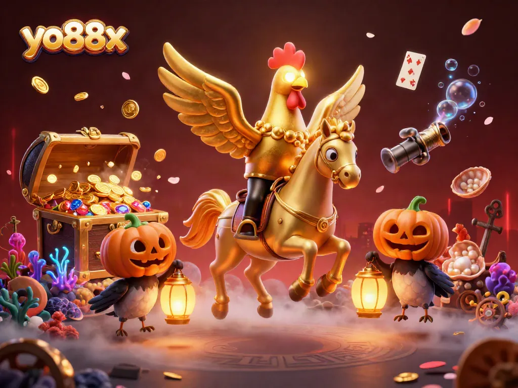 Experience thrilling wins at yo88x with a dynamic casino scene featuring vibrant characters and elements in action.