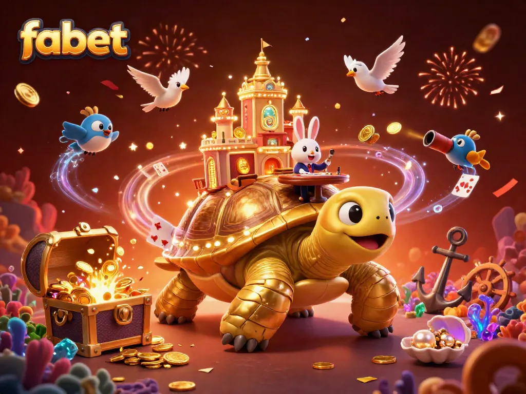 Experience the vibrant world of FABET, showcasing lively gambling elements and a unique casino scene.