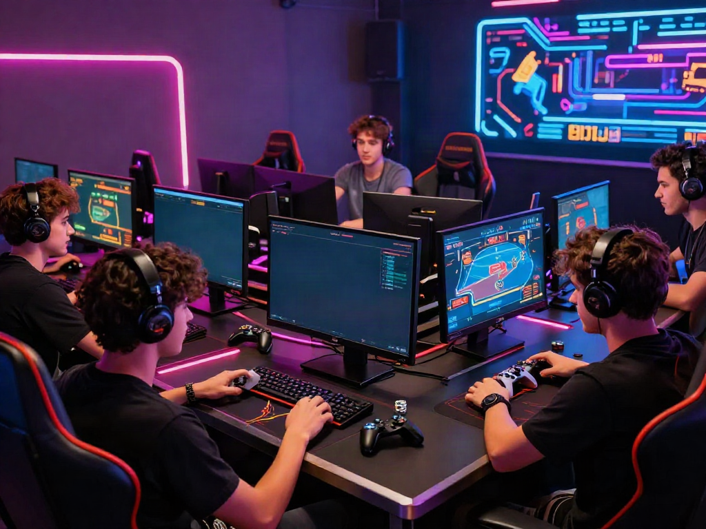 Engaging gaming lounge scene showcasing diverse players enjoying https://hitclubt3.com/ with vibrant visuals and high-tech atmosphere.