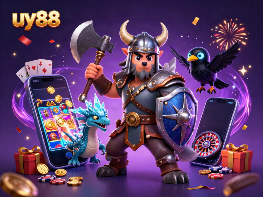 Experience the thrilling gameplay excitement at uy88 with Viking warriors and dragons in immersive scenes.