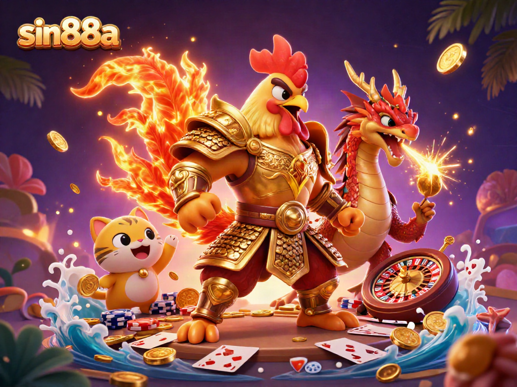 Engage with sin88a's thrilling illustrations featuring a fantasy-themed gambling atmosphere.
