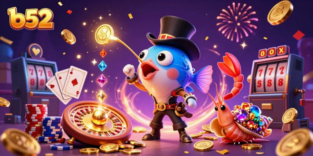 Engage in thrilling b52 casino adventures with vibrant characters and bright treasures.