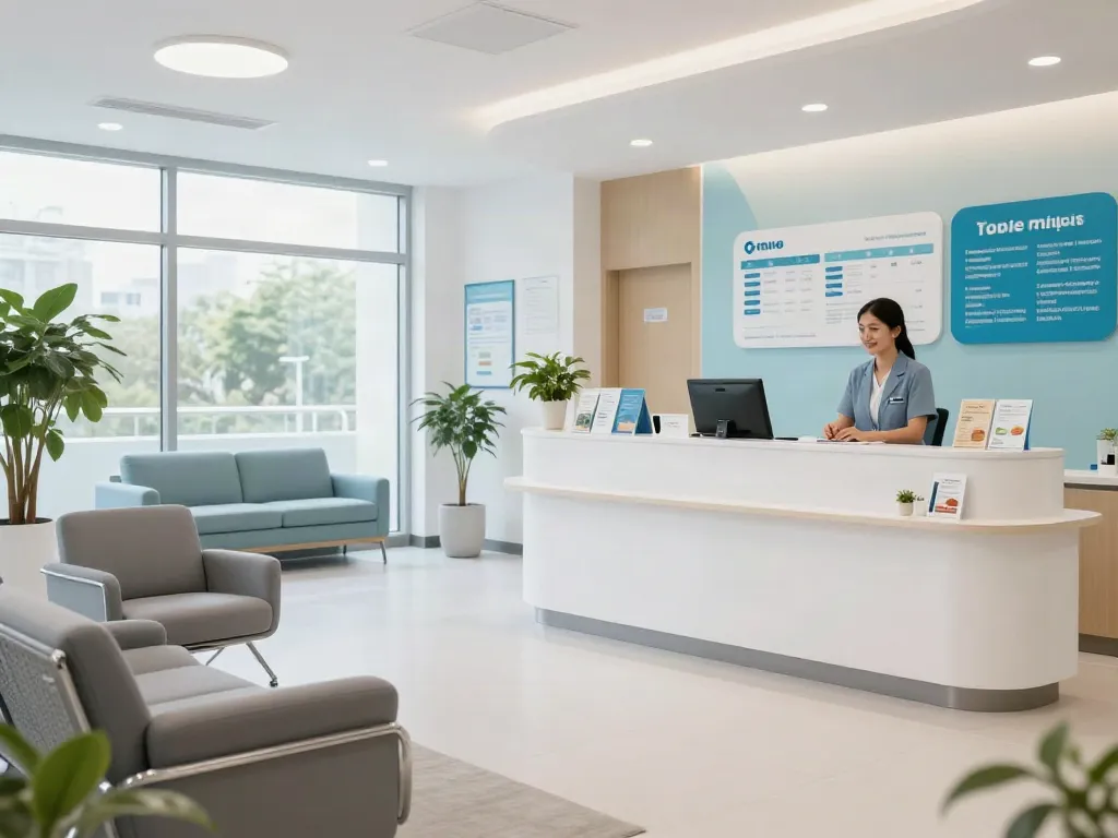 Link slot in a modern healthcare setting showcasing medical services and patient care at a welcoming clinic.