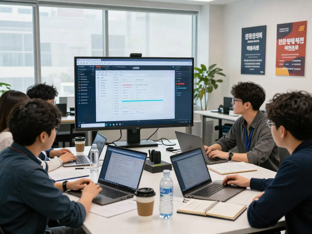 Collaborative workspace showcasing 먹튀검증 추천 먹튀스팟 verification processes among diverse individuals.