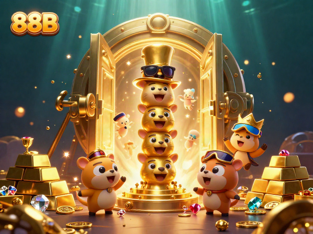 Experience the thrill of winning at 88B with a golden totem surrounded by treasure.