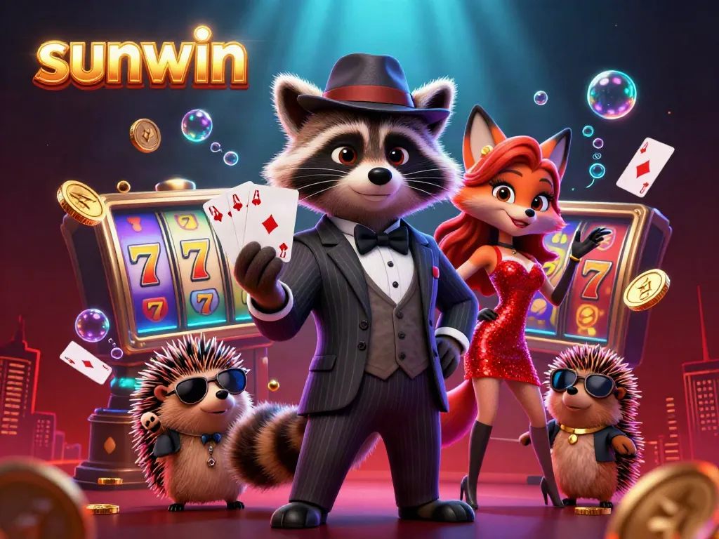 Experience thrilling gameplay with the sunwin raccoon and fox in vibrant casino adventure.