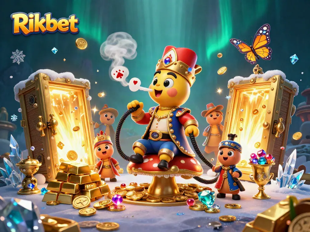 Experience winning moments with Rikbet as the caterpillar masterfully engages in a lively casino scene.