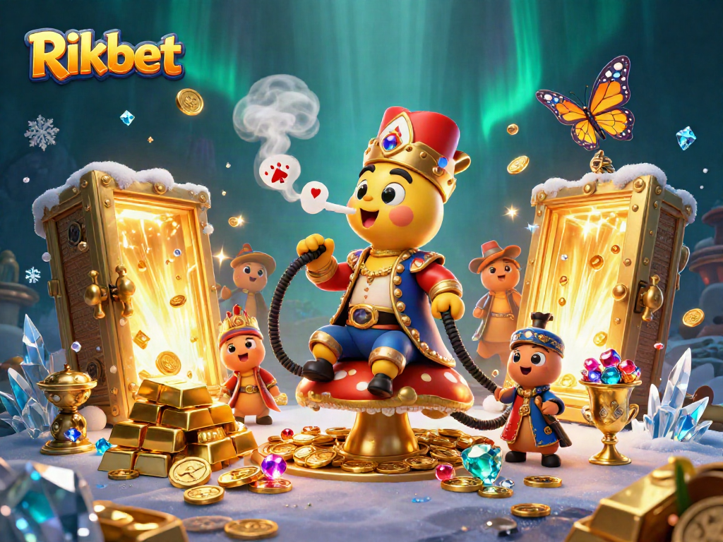 Experience winning moments with Rikbet as the caterpillar masterfully engages in a lively casino scene.