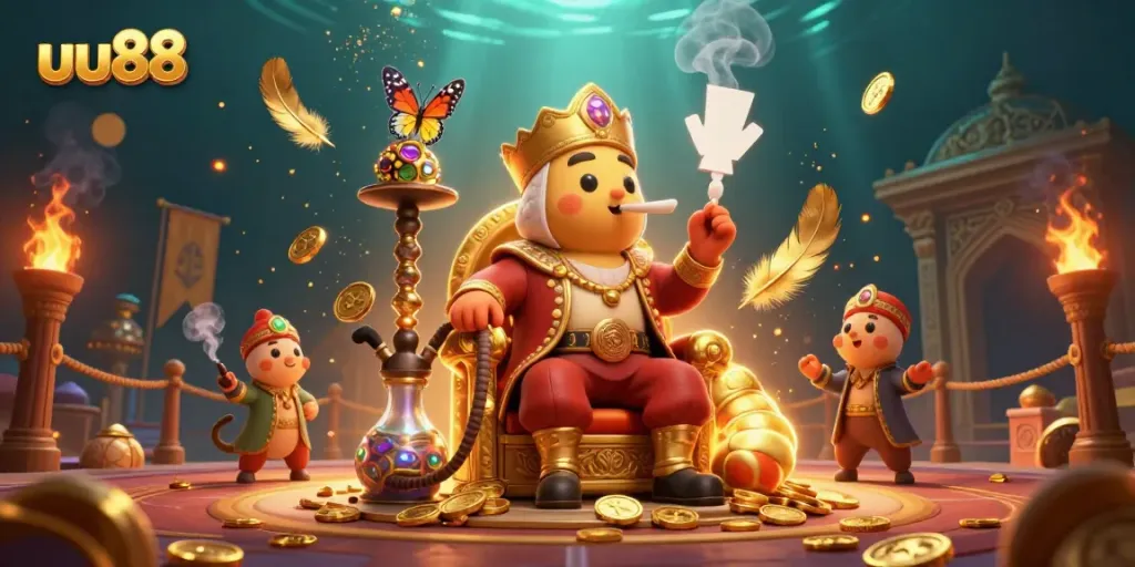 Experience the thrill of uu88 gaming with vibrant 3D imagery of a whimsical casino scene.