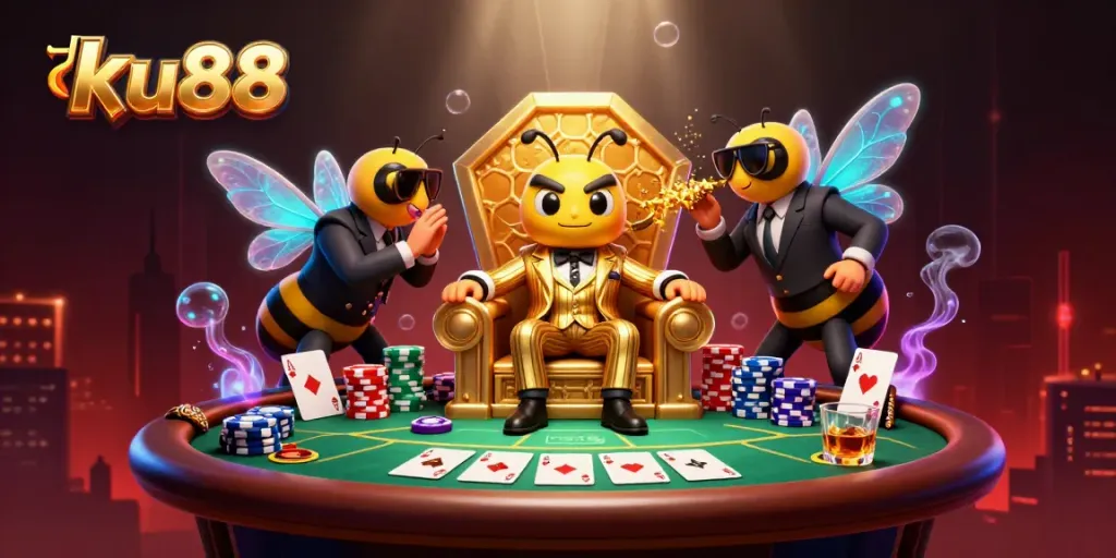 Experience thrilling poker action with ku88 as a mob boss leads a high-stakes game.