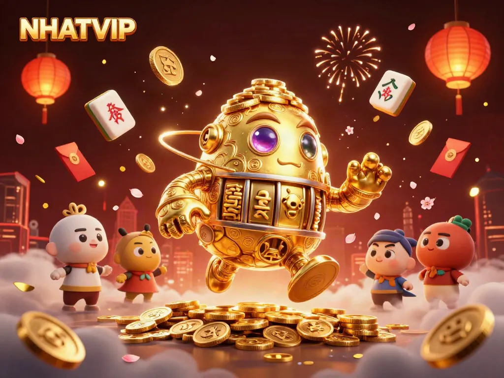 Engage with NHATVIP's thrilling gaming experience amidst vibrant casino elements.