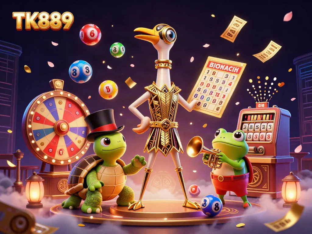 Experience bustling excitement at TK889, featuring a colorful speakeasy scene with vibrant gambling elements.