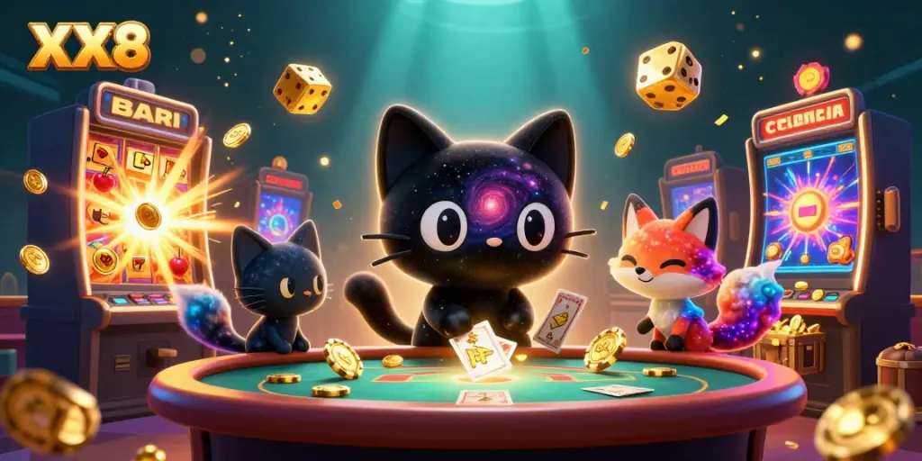 Experience the excitement at XX8's cosmic casino with stunning jackpots and colorful gaming elements.
