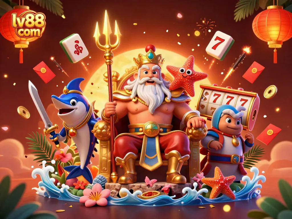 Engage with the thrilling world at lv88 com, featuring a vibrant casino scene with dynamic slot elements.