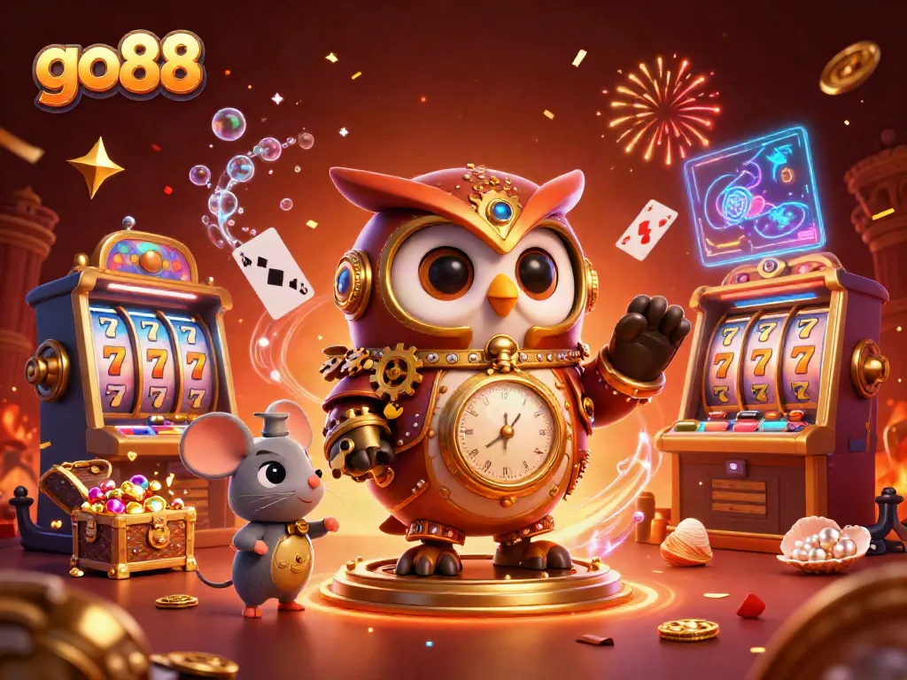 Join the excitement of go88 with vibrant cartoon characters and dynamic casino elements!