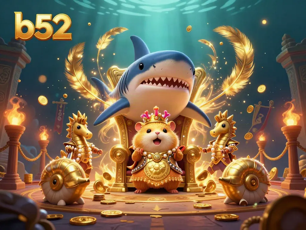 Play for big wins at b52 casino with a majestic hamster king and his royal guards.