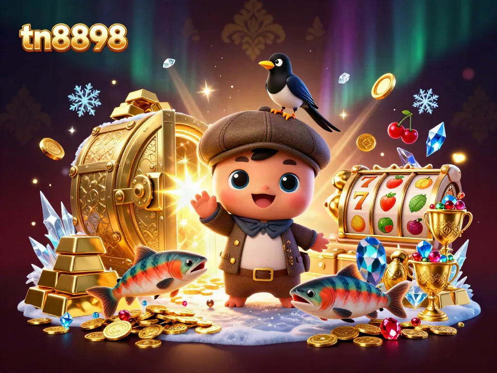 Experience thrilling moments at tn8898 with playful characters winning big at a lively slot game.