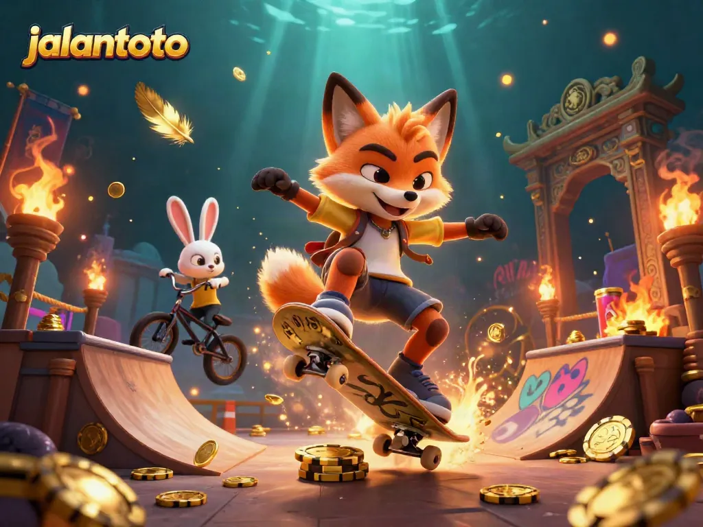 Experience high-energy gaming with jalantoto through a vibrant 3D casino scene.
