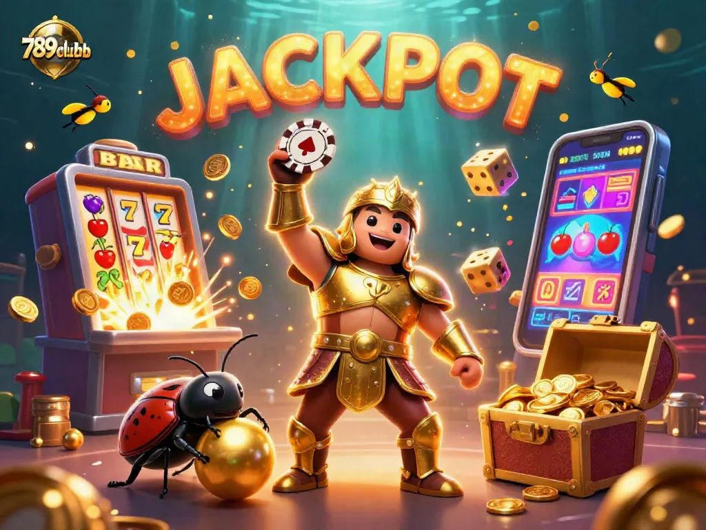 Engage with the exciting world of 789clubb's gaming as characters celebrate a jackpot!