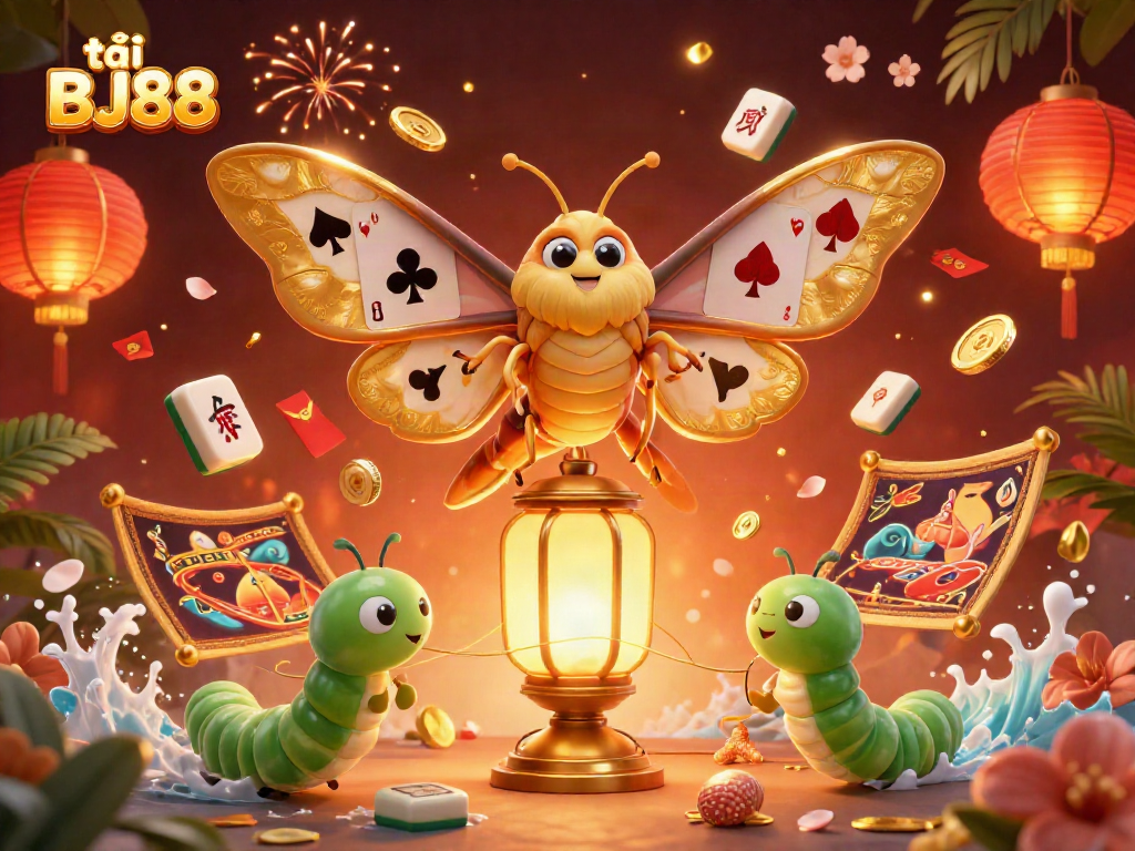 Experience the thrill of tải BJ88 with this vibrant 3D illustration capturing casino action and excitement.