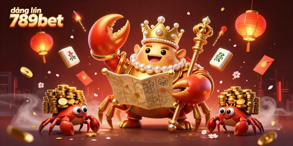 Experience the excitement of đăng nhập 789bet with a vibrant 3D casino scene featuring a golden crab emperor and colorful game elements.