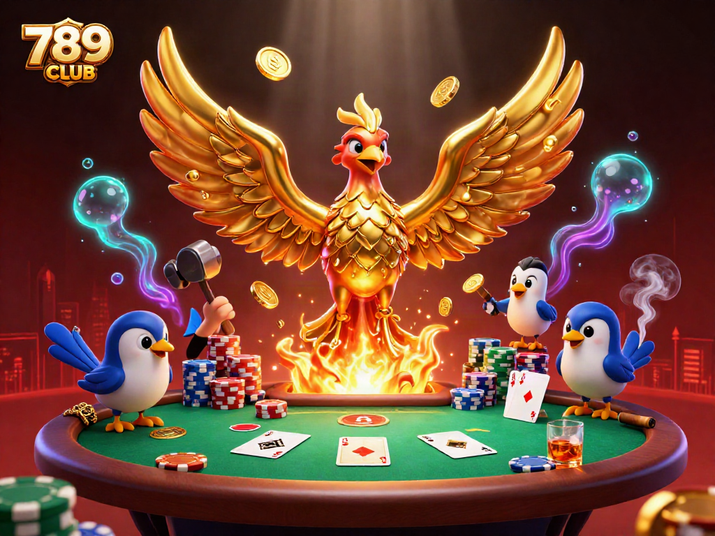 Experience the thrilling realm of 789CLUB gaming with the golden phoenix in action.