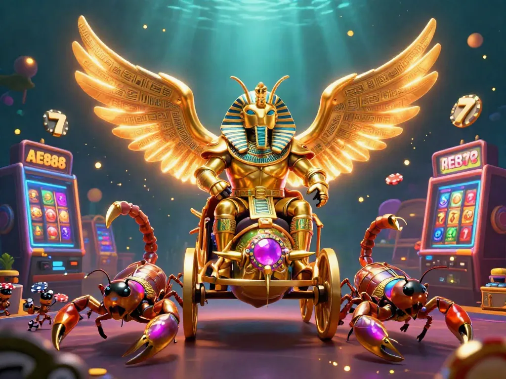 Experience thrilling slot gameplay at AE888 with vibrant casino elements and dynamic characters.
