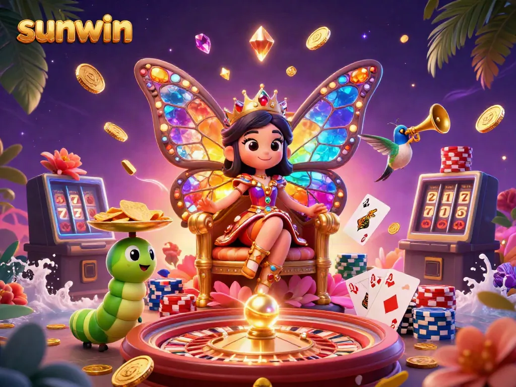 Experience the excitement of sunwin gaming with a vibrant 3D casino scene