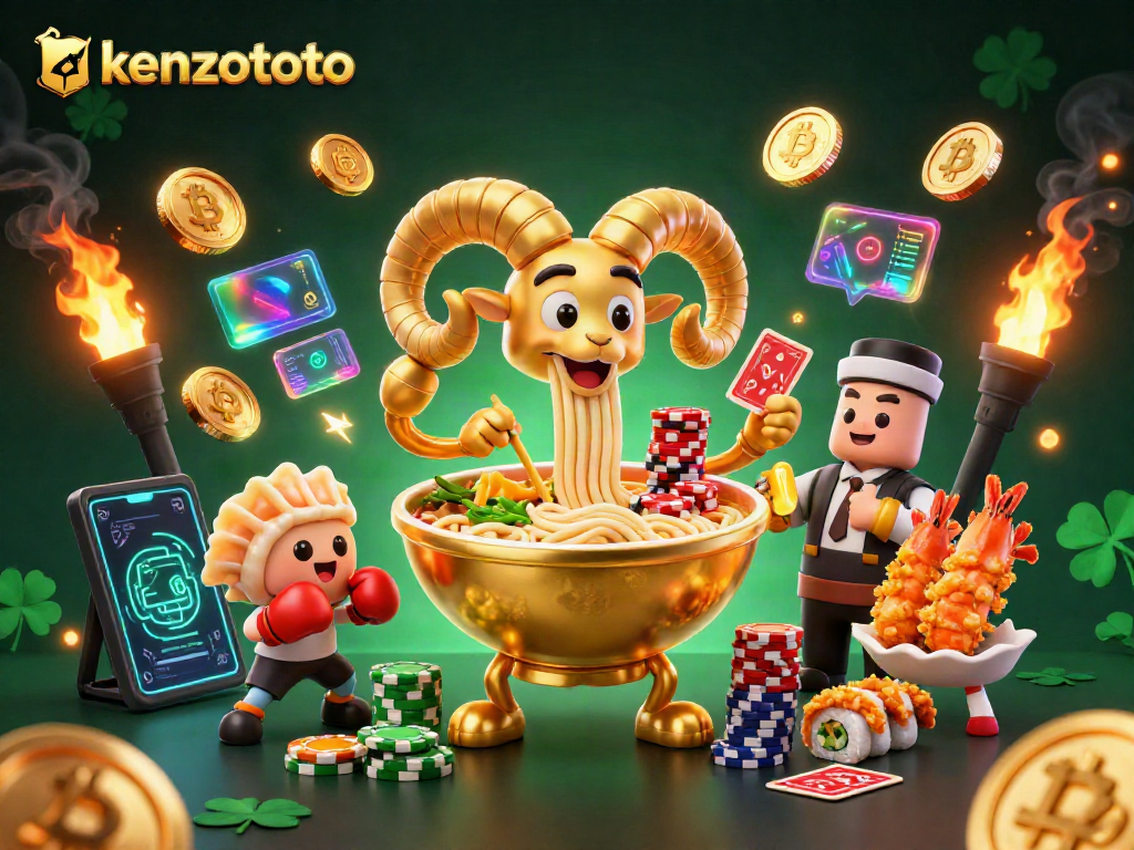 Engage in thrilling games at KENZOTOTO, featuring vibrant 3D characters and dynamic casino elements.